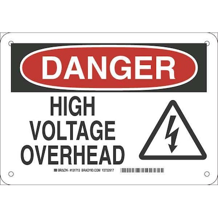 Brady Danger Sign, Fiberglass, Rectangle, English 131713