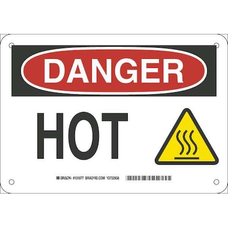 Brady Danger Sign, 7 in H, 10 in W, Fiberglass, Rectangle, English, 131877 131877