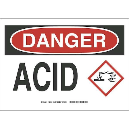 Brady Danger Sign, 10 in H, 14 in W, Fiberglass, Rectangle, English, 131826 131826