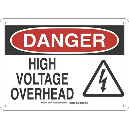 Brady Danger Sign, 10 in Height, 14 in Width, Fiberglass, Rectangle, English 131714