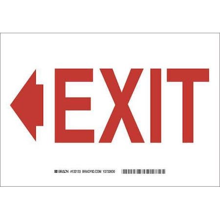 Brady Exit Sign, Fiberglass, 10" W, 7" H, Exit, White 132133