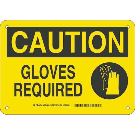 Brady Caution Sign, Fiberglass, Rectangle, English 131933