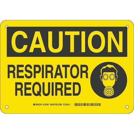 Brady Caution Sign, 7 in Height, 10 in Width, Fiberglass, Rectangle, English 131957