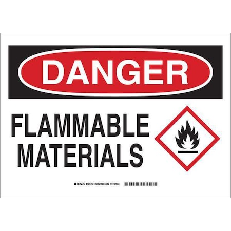 Brady Danger Sign, 10 in H, 14 in W, Polyester, Rectangle, English, 131792 131792