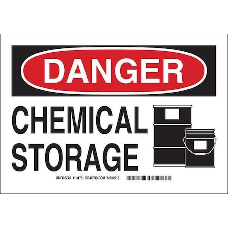 Brady Danger Sign, 7 in H, 10 in W, Polyester, Rectangle, English, 131751 131751