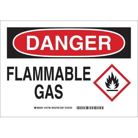 Brady Danger Sign, 7 in H, 10 in W, Polyester, Rectangle, English, 131799 131799