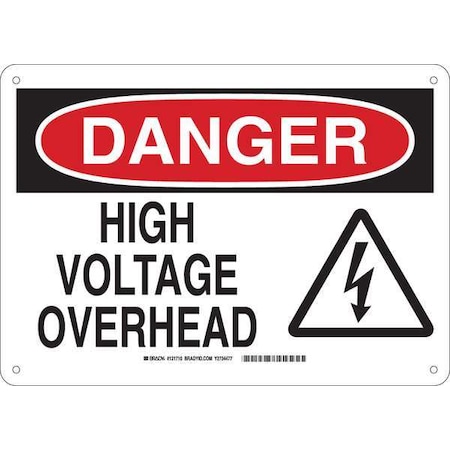 Brady Danger Sign, 10 in Height, 14 in Width, Plastic, Rectangle, English 131710
