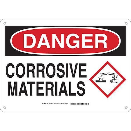 Brady Danger Sign, 10 in H, 14 in W, Plastic, Rectangle, English, 131814 131814