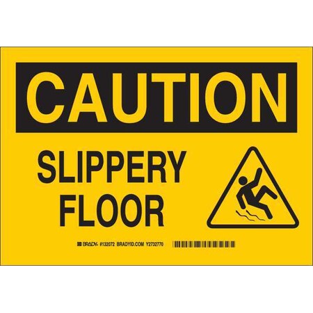 Brady Caution Sign, 7" H, 10" W, Polyester, Rectangle, English, 132072 132072