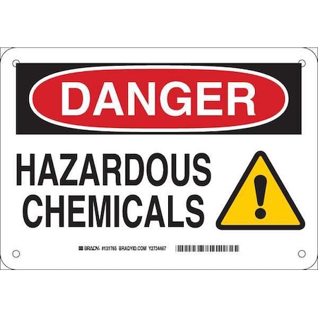 Brady Danger Sign, 7 in H, 10 in W, Plastic, Rectangle, English, 131765 131765