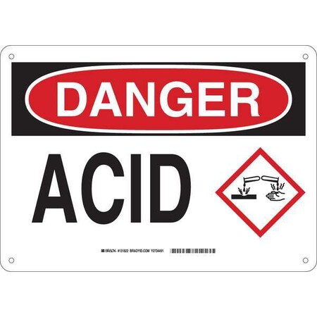 Brady Danger Sign, 10 in H, 14 in W, Plastic, Rectangle, English, 131822 131822