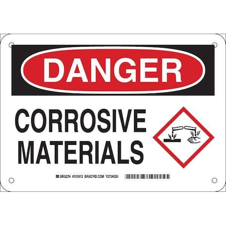 Brady Danger Sign, 7 in H, 10 in W, Plastic, Rectangle, English, 131813 131813