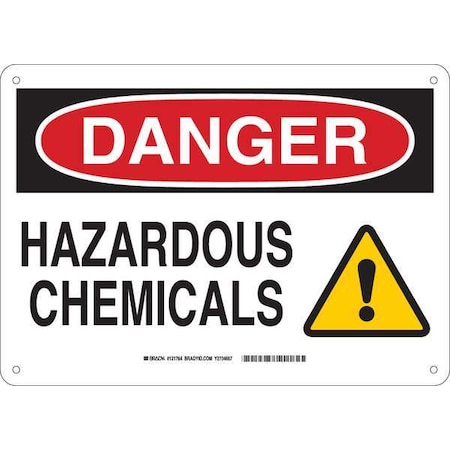 Brady Danger Sign, 10 in H, 14 in W, Rectangle, English, 131764 131764