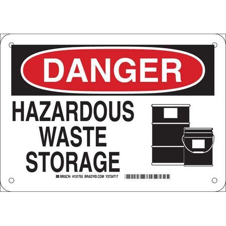 Brady Danger Sign, 7 in H, 10 in W, Rectangle, English, 131755 131755