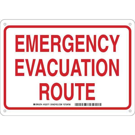 Brady Safety Sign, 10 in Height, 14 in Width, Aluminum, Rectangle, English 132171