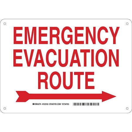 Brady Safety Sign, 10 in Height, 14 in Width, Aluminum, Rectangle, English 132163