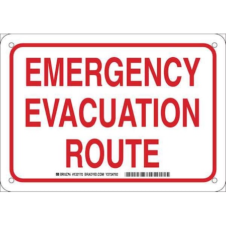 Brady Safety Sign, 7 in Height, 10 in Width, Aluminum, Rectangle, English 132170