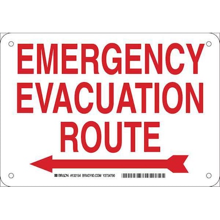 Brady Safety Sign, 7 in Height, 10 in Width, Aluminum, Rectangle, English 132154