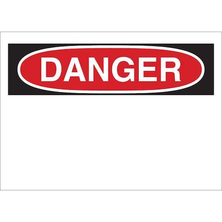 Brady Danger Sign, 14" W, 10" H, English, Aluminum, White 42938