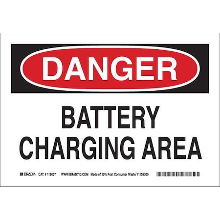 Brady Danger Sign, Plastic, Rectangle, English 116170