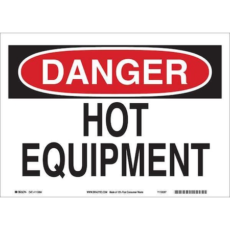 Brady Danger Sign, 7 in H, 10 in W, Plastic, Rectangle, English, 116159 116159