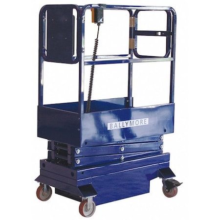Ballymore Scissor Lift, Push-Around Drive, 500 lb Load Capacity, 5 ft 10 in Max. Work Height MSL-10