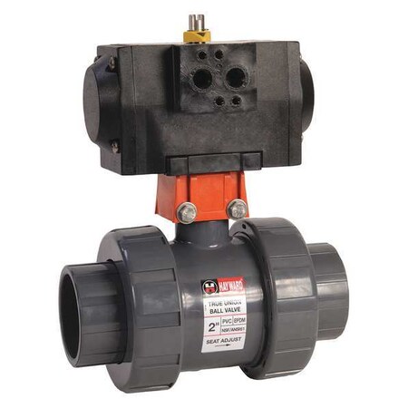 Hayward Flow Control 2" Socket PVC Pneumatic Ball Valve Inline ...