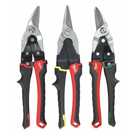 Milwaukee Tool Aviation Snip Set, Left/Right/Straight, 10", Forged steel 48-22-4033