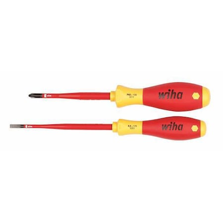 Wiha Insulated Screwdriver Set, Slotted/Phillips, 2 pcs 32189