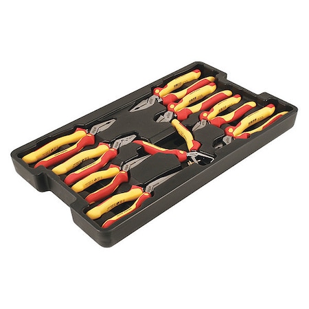 Wiha 9 Piece Bi-Material Grip Plier Set Insulated Handle 32999