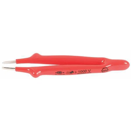 Wiha Insulated Tweezers, Straight Blunt, 6 In 75215