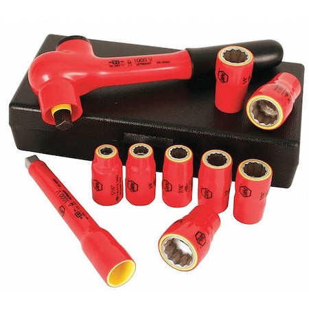 Wiha Insulated Socket Wrench Set, 10 pc. 31590