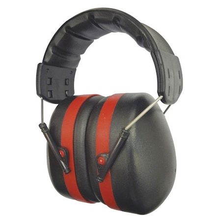 Condor Condor Over-the-Head Ear Muffs, 24 dB NRR, Passive, General Purpose, Black/Red 26X625