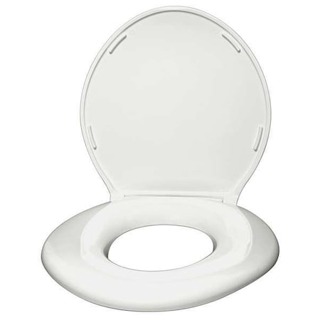 BIG JOHN Toilet Seat, With Cover, ABS, PVC, Round or Elongated, White 6W