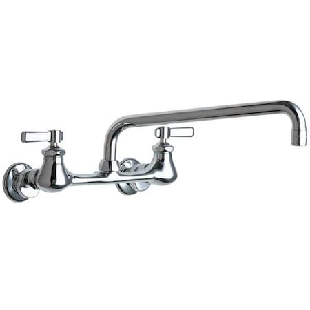 Chicago Faucet Straight Kitchen Faucet, Manual, 7-1/4" to 8-3/4" Mount, 2 Hole Commercial 540-LDL12ABCP