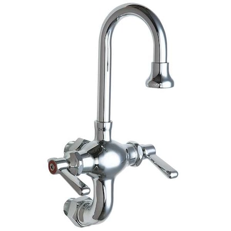 Chicago Faucet Gooseneck Service Sink Faucet, Manual, 3" Mount, 2 Hole Commercial 225-ABCP