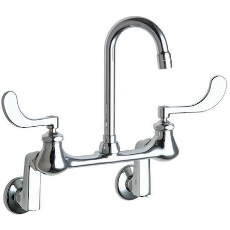 Chicago Faucet Gooseneck Kitchen/Bathroom Faucet, Manual, 3" to 13" Mount, 2 Hole Commercial 631-RABCP