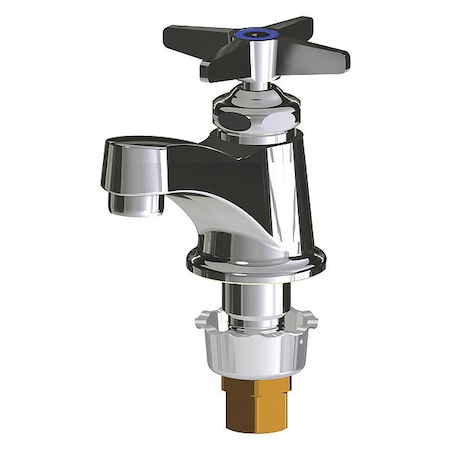 Chicago Faucet Manual Low Arc Bathroom Faucet, Single Hole Mount, Polished Chrome 1 Hole 700-COLDABCP