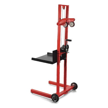 Dayton Manual Platform Lift Truck, Manual, 500 lb Load Capacity, Hand Winch Lift Control 26Y453