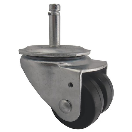 Zoro Select Dual Wheel Swivel Caster, Rubber, 2 in, 200 lb 26Y503