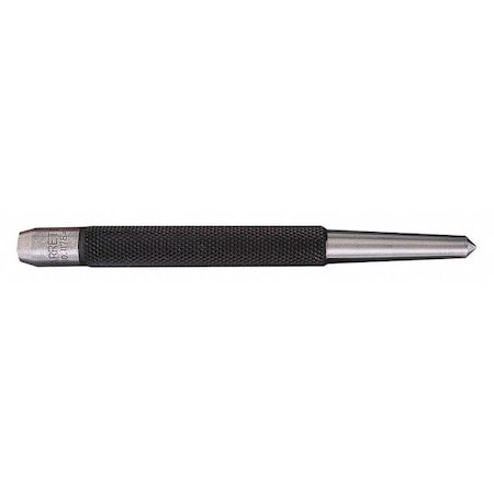 Starrett Center Punch, 1/4 in, 4 in, Knurled 117E