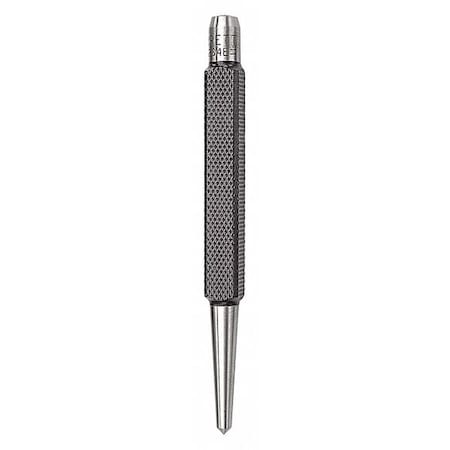 Starrett Center Punch, 5/32 in, 4 1/4 in, Steel 264E