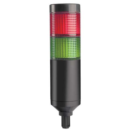 Dayton Tower Light Assembly, Red, Green, 24V AC/DC, 80 FPM, 56 mm Dia., Support Tube 26ZT21