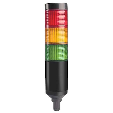 Dayton Tower Light Assembly, Red, Yellow, Green, 90 to 240V AC, 80 FPM, 56 mm Dia., Support Tube 26ZT29