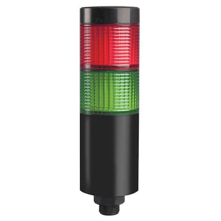 Dayton Tower Light Assembly, Red, Green, 24V AC/DC, 80 FPM, 56 mm Dia., Direct 26ZT34