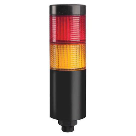 Tower Light Assembly, Red, Yellow, 90 to 240V AC, 80 FPM, 56 mm Dia., Direct