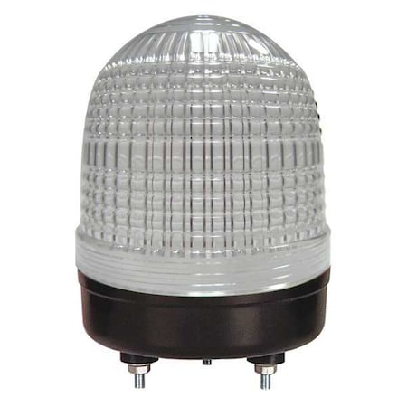 Dayton Warning Light, Clear, LED, Stud 26ZT59