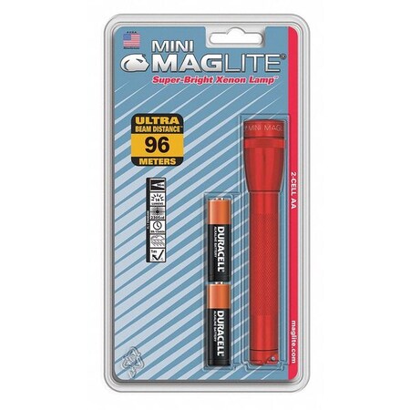 Maglite Mini Flashlight, Red, AA M2A036