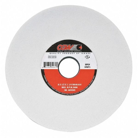 CGW ABRASIVES Surf Grinding Whl, 12x1.5x5, WA46-I-V 34770