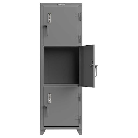 Strong Hold Locker, 24" W, 24" D, 75" H, Assembled 26-3D-24-3T-EK-L